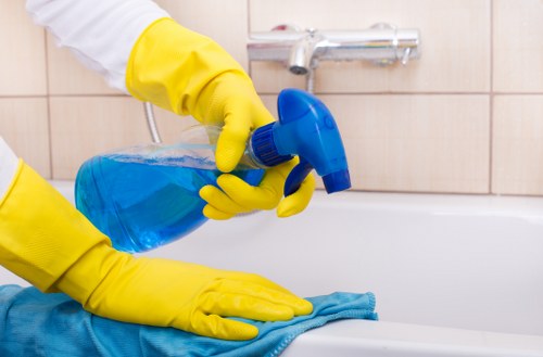 Illustration of protected online cleaning payment with SSL security
